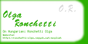 olga ronchetti business card